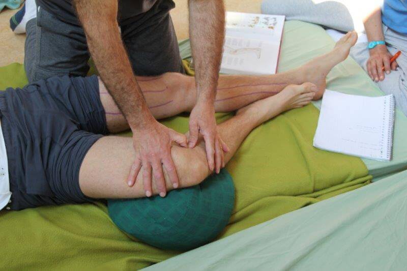 Thai acupressure treatment for inner and outer knee pain